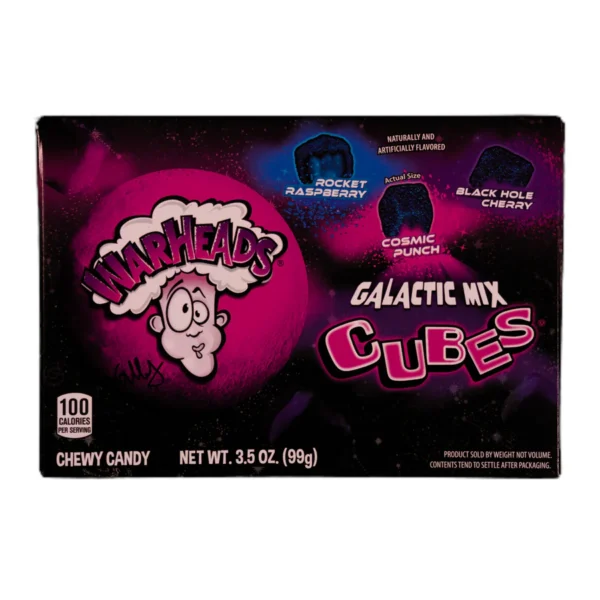 Warheads Galactic Mix Cubes Theatre Box 99g Warheads Galactic Mix Cubes Theatre Box 99g