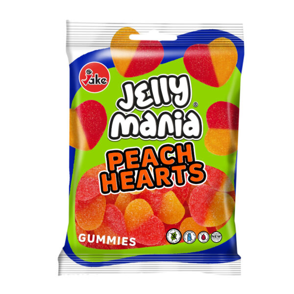 Jake Jelly Mania Peach Hearts 100g
