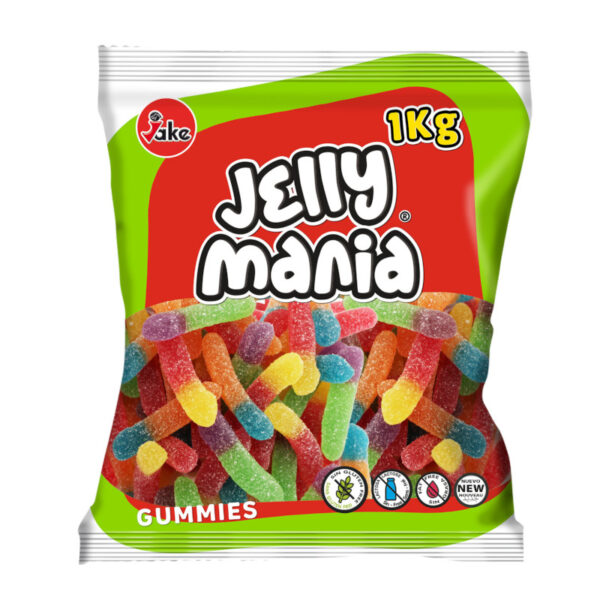 Jake Jelly Mania Sour Worms 1kg Jake Jelly Mania Sour Worms 1kg
