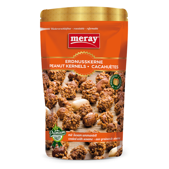 Meray Erdnusskerne mit Sesam ummantelt 150g Meray Erdnusskerne mit Sesam ummantelt 150g