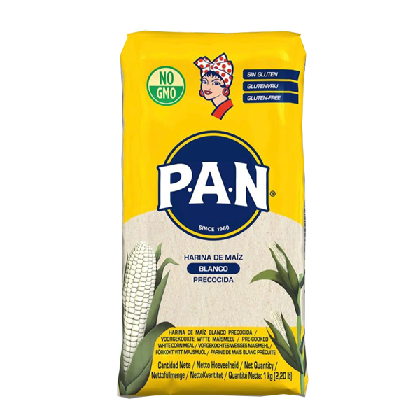 PAN Harina de Maiz Blanco Precocida - Weißes Maismehl 1kg PAN Harina de Maiz Blanco Precocida - Weißes Maismehl 1kg