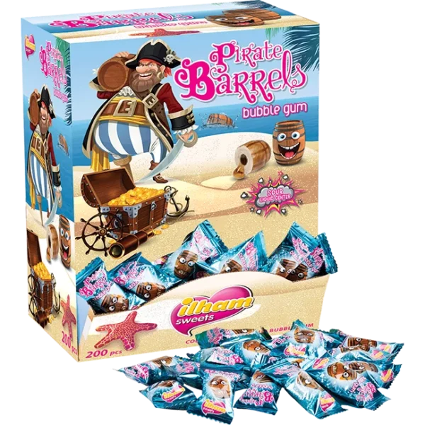 Pirate Barrels Cola Flavoured Bubble Gum