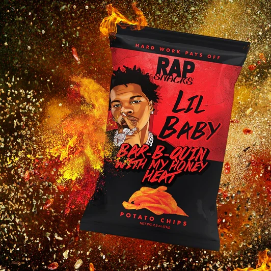 Rap Snack Lil Baby Bar-B-Quin with my Honey Heat Potato Chips 71g