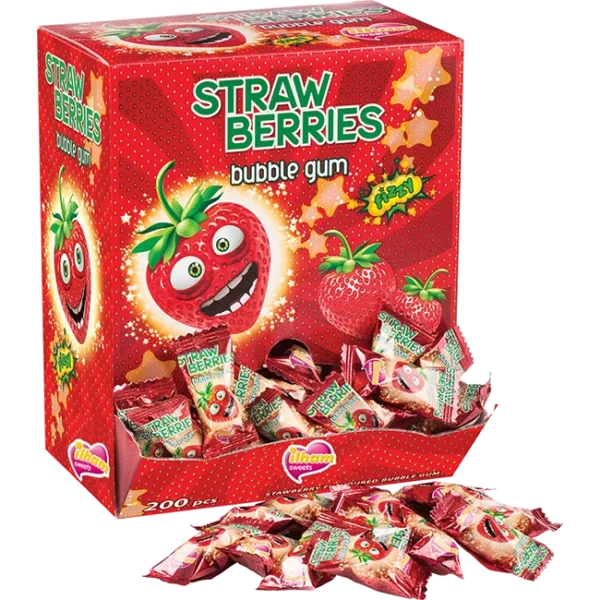 Strawberry Flavoured Fizzy Powdered Bubble Gum