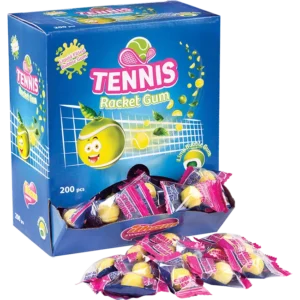 Tennis Rocket Lime / Lemon Flavoured Bubble Gum