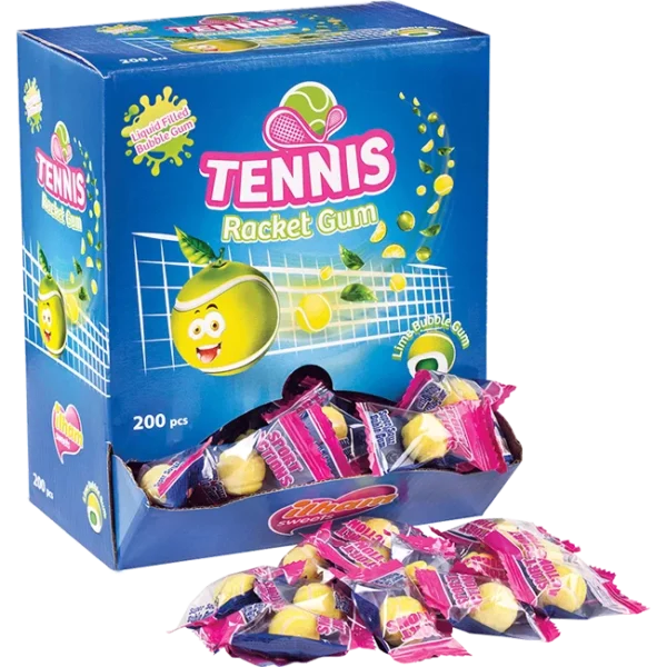 Tennis Rocket Lime / Lemon Flavoured Bubble Gum