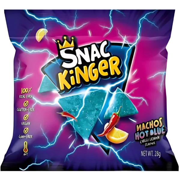 Snac Kinger Nachos Hot Blue Chips 28g Snac Kinger Nachos Hot Blue Chips 28g