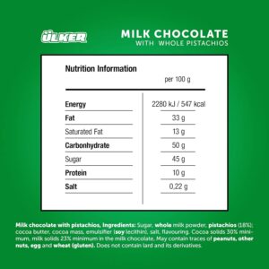 Ülker Pistachios (Pistazien) Schokolade 65g