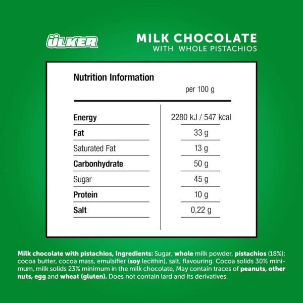 Ülker Pistachios (Pistazien) Schokolade 65g